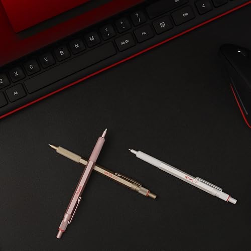 Image of Rotring 600 Metallic Metal Ballpoint Pen, Medium Point, Black Ink, Pearl White Barrel, Refillable, 1 Count - Smooth Writing, Style, Comfort, Non-Slip Grip