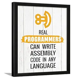 Chaka Chaundh - Coding Quotes Frames - Engineering Quotes Wall Frames - Quotes Wall Frames Coding - Programming Quotes Posters - (13.6X 10.6 Inches) (Real Programmers - White)