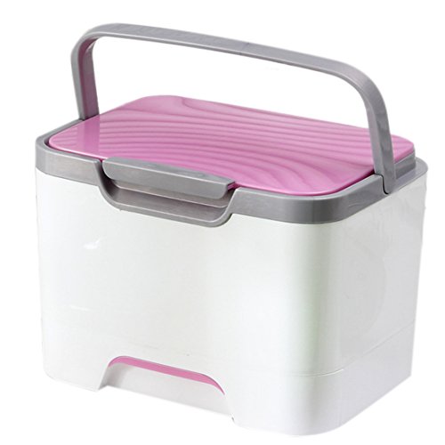 iTECHOR Boîte de Rangement Medicament, Multifonctionnel Ménage Pilules Organisateur Boîte de Stockage avec Multi-Grille - Rouge