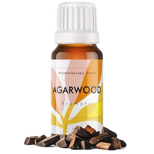 Image of Esslux Agarwood Fragrance Oil - 100% Pure Natural Oud Oil for Diffuser, Candles & Soap Making | Rich, Earthy Aroma for Relaxation & Aromatherapy | Therapeutic Grade - 10ML