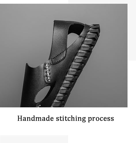 Men's Genuine Leather Cutout Fisherman Sandals Hand Stitched Fashion Comfortable Closed Toe Beach Walking Shoes3