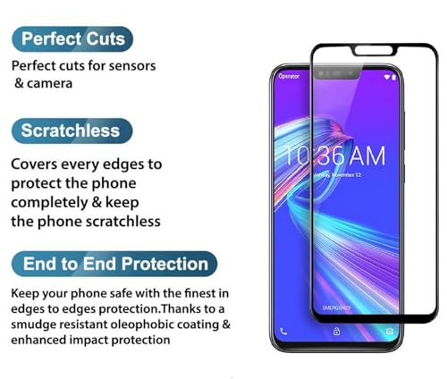 Image of HD Tempered Glass Screen Protector Compatible For Asus Zenfone Max M2 With Edge To Edge Coverage And Easy Installation Kit