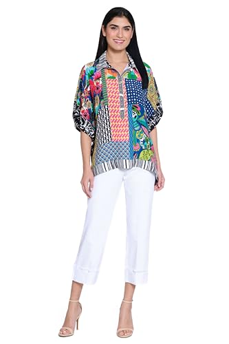 john mark Women's Five-Pocket Pant with Embroidery Cuff