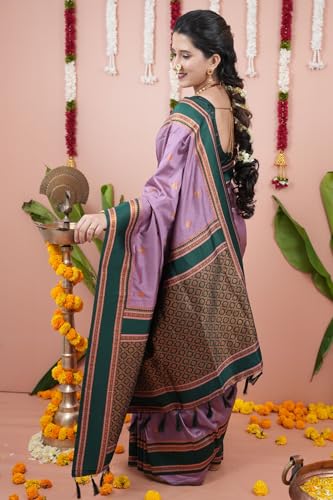 Image of SGF11 Women's Kanjivaram Pure Soft Silk Saree With Unstitched Blouse Piece