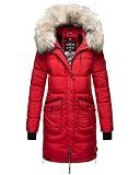 MARIKOO warme Damen Winterjacke gesteppt lang B879 [B879-Chask-Rot-Gr.S]