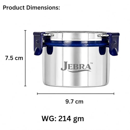 Image of Stainless Steel Lunch Box with Airtight Leakproof Lid,Easy to Clean Tiffin Box for Office,School & Kids,Navy Blue,Set of 1 (400ML) Tall