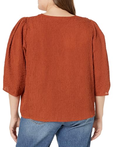 Image of Calvin Klein Womens V Neck Long Sleeve Blouse