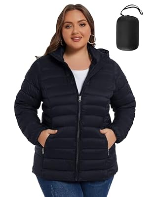 ANOTHER CHOICE Plus Size Hooded Puffer Jacket for Women Sizes 1–6X Black 2X