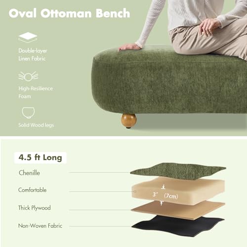 Hyfirm 54" Green Chenille End of Bed Bench - image 4