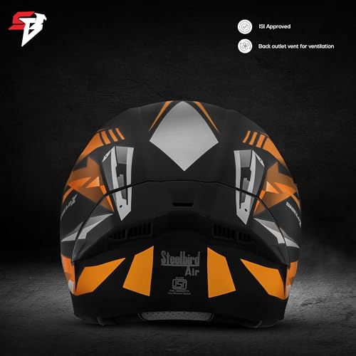Image of Steelbird SBA-20 Shield X ISI Certified Flip-Up Graphic Helmet for Men and Women with Inner Chrome Sun Shield