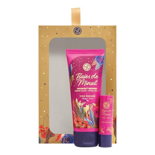 Yves Rocher Midnight Berries Hand Cream & Lip Balm Gift Set, 2 pcs