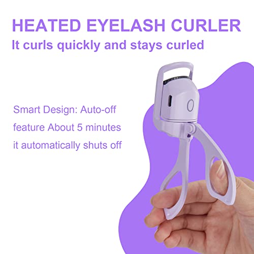 Heated Eyelash Curler Forats Electric Eye Lash Curlers With Eyelash Comb - The Three-In-One Create Eye Opening & Lifted And Natural Lashes #TOP5