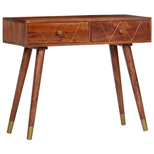 ZQQLVOO Mesa consola 90 × 35 × 76 cm madera maciza de acacia, mesa de consola, mesa de consola, mesa de pasillo, mesa de entrada, aparador, mesa auxiliar para entrada y pasillo