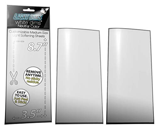 LightDims White Dims Self Adhesive Dimming/Softening Sheets for Harsh LED Lights Medium Size...
