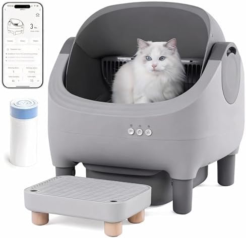 Self-cleaning cat litter box, APP remote smart control, open larg...