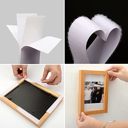 BRAVESHINE 32 Pairs Picture Hanging Strips Extra Strong, Large Picture Mounting Strips, Hook and Loop Tape Damage Free for Hanging Picture Frame, Home Decor (30x100mm, White)