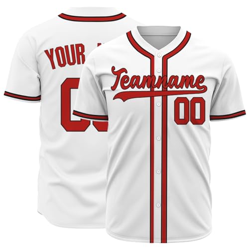 Custom Baseball Jersey Customized Baseball T-Shirts Baseball Fan Jerseys with Button Down Men Women Youth miniatura 1
