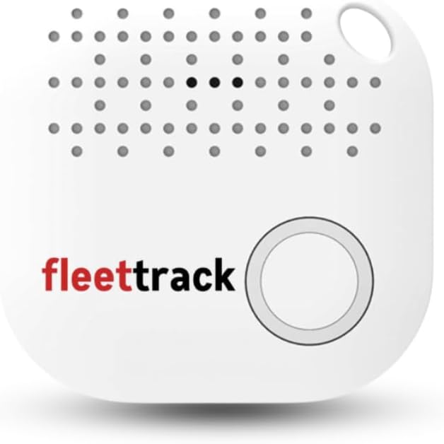 Fleettrack Bluetooth Item Finder - Waterproof GPS Tracker for Keys, Wallet, Luggage & Gadgets | Loud 98 dB Sound | BT 5.0 Technology | Up to 18 Months Battery Life | Lanyard Included | No SIM