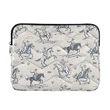 Sletend Western Cowboy Laptop Sleeve 13 inch Cute Laptop Bag 14 inch Waterproof Computer Bag for Women Laptop Accessories Computer Cover Bag for Tablet Men