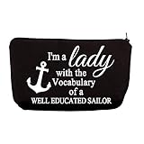 I'm a Lady with the Vocabulary of a Well Educated Sailor Cosmetic Pouch Funny Quotes Makeup Bag...