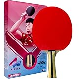 Table Tennis Racket - Premium Wood Ping Pong Paddle for Intermediate Players, Double Inverted Rubber, Ideal for Offensive & All-Round Play (4002-Shakehand)