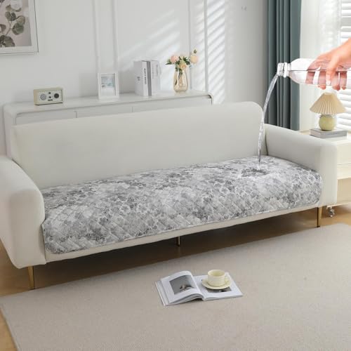 Image of HOKIPO Printed Waterproof + Anti-Slip + Quick Dry Sofa Seat Mats, Abstarct Pale Grey - Length 220cm (NEW-AR-5236-P7)