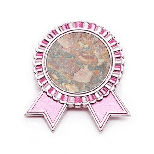 Broche en fer rouillé rose M | Métal texturé artisanal unique