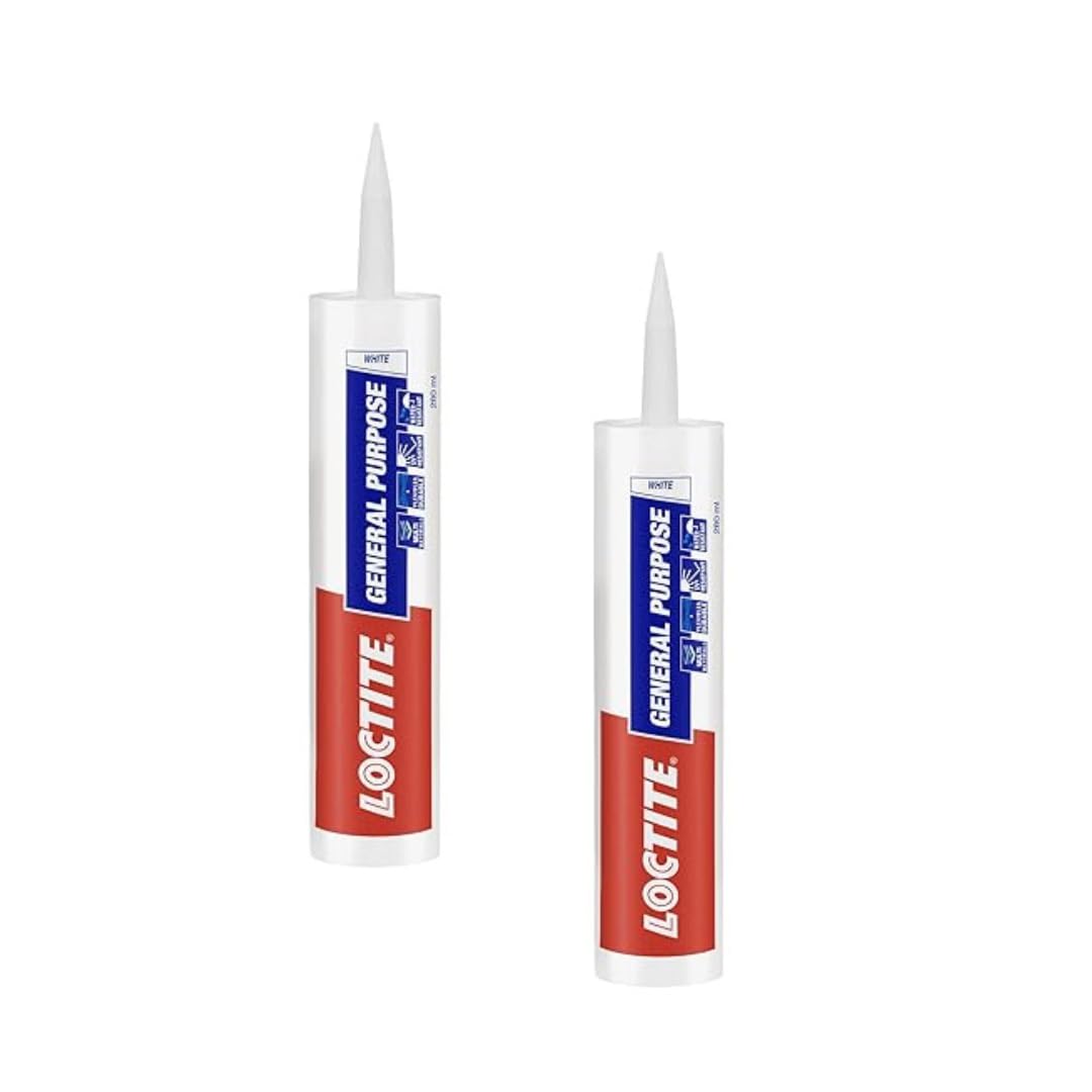 Loctite General Purpose GP silicone sealant, Indoor and outdoor use, Waterproofing for floor, walls, roof, silicone adhesive, tiles grout, bathroom, kitchen use, White, 260ml x Pack of 2-image-26