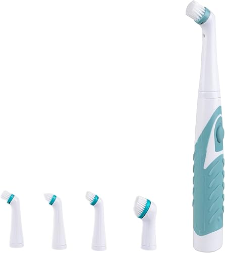Cepillo de limpieza eléctrico con cabezales de cepillo múltiples 4 en 1, cepillo motorizado inalámbrico para interiores y hogar, para baño, inodoro,
