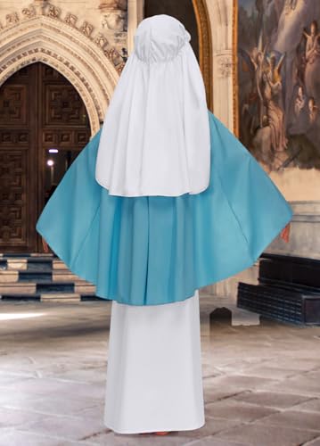 Disfraz para niña con capa azul y vestido blanco 4-10 años miniatura 6