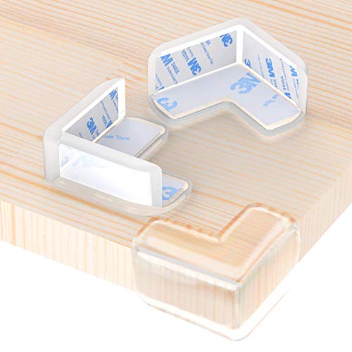 Safester 8 Pcs Edge Protector for Furniture Table Corner Guards for Sharp Edges Silicon Corner Protector for Sharp Edges Table Corner Protector and Soft PVC Transparent (8) (L Shape)