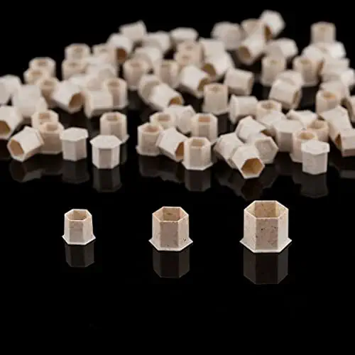 50pcs Permanent Makeup Ink Cups Disposable Eco-friendly Cups with Base Biodegradable Wheat Straw Material for Tattoo Hold Ink Pigments (S-10mm-50pcs)