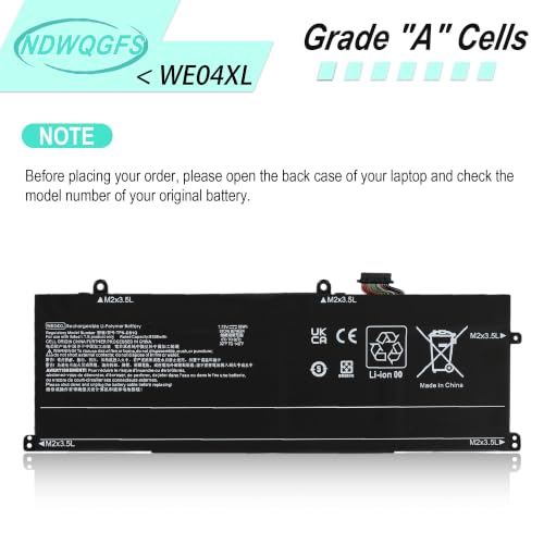 Image of WE04XL N39857-005 68Wh Battery for HP Envy /Spectre /Pavilion Plus | Replacement for Envy X360 16-AC /16-AD 2-in-1 Spectre X360 14-EU Pavilion Plus 16-AB 14-EW 14-ey 16t-ab 14-ey Series
