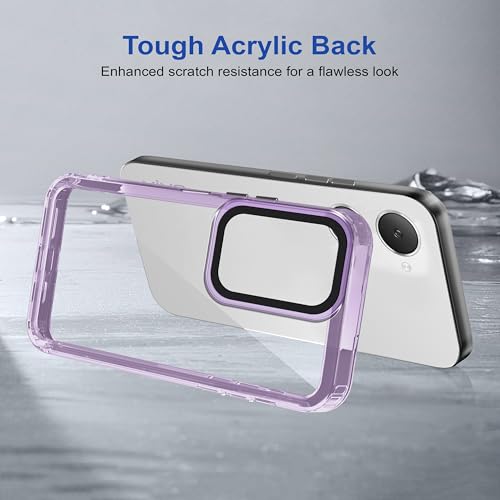 Image of amazon basics Back Case Cover for Vivo Y18e | Compatible for Vivo Y18e Back Cover | Case Cover with Camera Protection | (TPU + PC | Translucent Purple)
