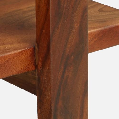 Image of Solid Sheesham Wooden Multipurpose Utility Rack, Stylish and Functional Storage, Corner Shelves, Solution for Home and Office, Open Rack, Shelf Storage Organizer (3 Shelves, 84x38x94 CM)
