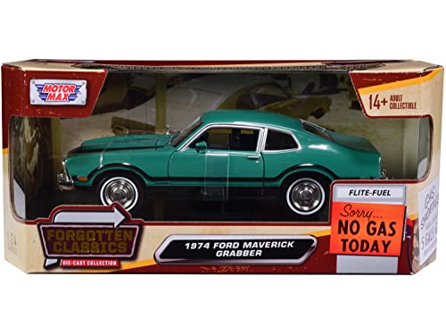 Toy Cars 1974 Maverick Grabber Verde con Rayas Negras 1/24