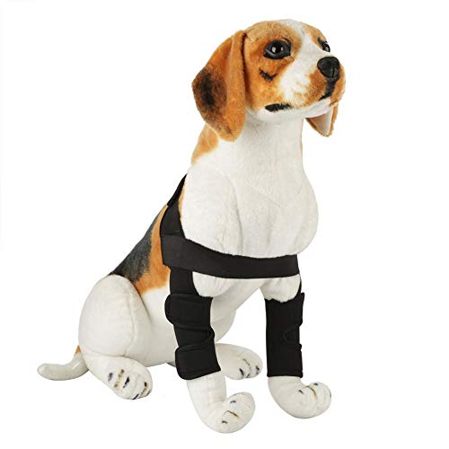 Smandy 1 par de Patas Delanteras caninas para Perros Brace Compresas de compresión Mascotas Manga Protectora Lesiones Vendas Envoltura para cojera, Dolor en Las articulaciones cojera(Negro, L)