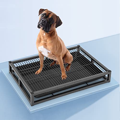 Caja de arena de metal para perros para uso en interiores y exteriores, bandeja deslizante para entrenamiento de cachorros, ideal para apartamentos y balcones