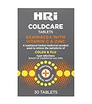 HRI ColdCare Immunity 30 Tablets - Echinacea, Plus Vitamin C and Zinc to Relieve the Symptoms of Colds and Flu Type Infections. 1 Pack