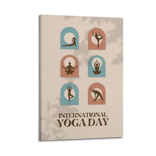 Art mural moderne sur toile WIZIGM Sports pour la Journée du yoga