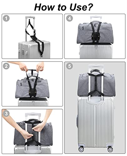 Image of lapinche Luggage Straps, Bag Bungee, Luggage Bungee, Luggage Straps Suitcase Adjustable Belt, Adjustable and Portable Travel Suitcase Accessory (Black)