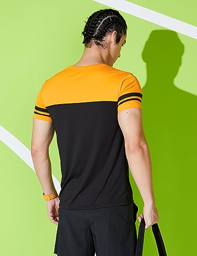 Image of Amazon Brand - Symbol Men's Color Block Active Regular Fit Sports T-Shirt | Round Neck | Half Sleeve (Available in Plus Sizes)