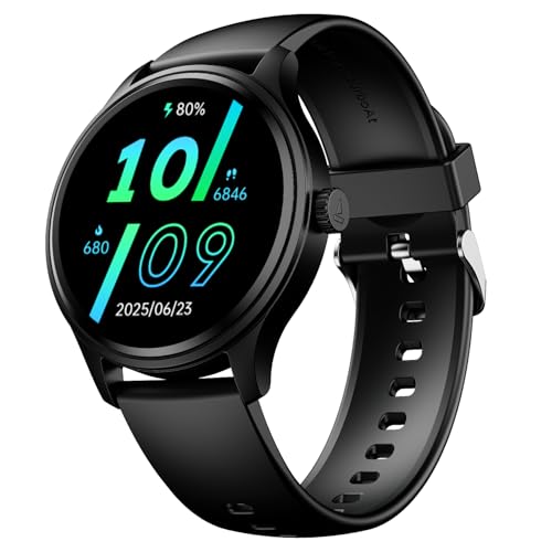 Boat Lunar Discovery Neo, 1.39" (3.5 cm) Round HD Display, Premium Metallic Finish, Animated Watchfaces, 100+ Sports Mode, Bluetooth Calling, Smart Watch for Men & Women (Active Black) view 1