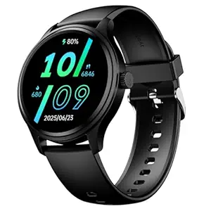 Boat Lunar Discovery Neo, 1.39" (3.5 cm) Round HD Display, Premium Metallic Finish, Animated Watchfaces, 100+ Sports Mode, Bluetooth Calling, Smart Watch for Men & Women (Active Black)