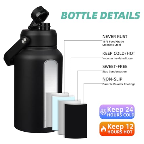 Image of BJPKPK 87oz Insulated Water Bottle, Large Stainless Steel Water Jug