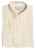 Boys White or Ivory Long Sleeve Wrinkle Resistant Dress Shirt