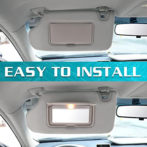 Jooleser Left Driver Side Sun Visor Compatible With Nissan Altima 2013 2014 2015 2016 2017 2018 Without Sunroof, With Mirror And Light, Replacement # 96401-3Ta2A, Gray #TOP2