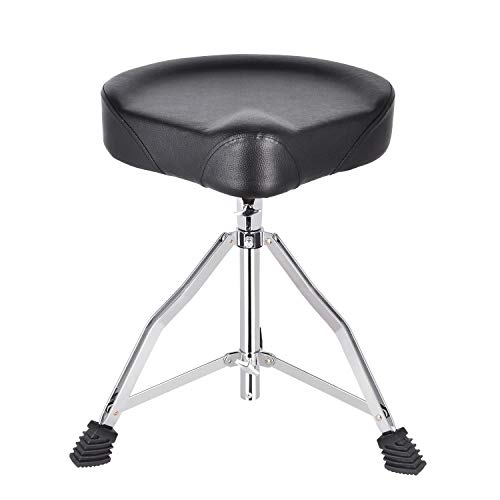image for EastRock Universal Motorcycle Style Drum Throne,Padded Drum Seat Rotat