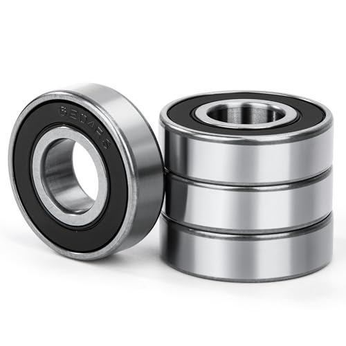 4 Stück 6204-2RS Kugellager 20x47x14mm Doppelt Geschützte Rillenkugellager Chromstahl und Vorgeschmiert, 6204RS Kugellager mit Doppeldichtung, für DIY, Drehbänke, Motoren, 3D-Drucker