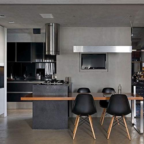 2Xhome Dsw Molded Plastic Shell Bedroom Dining Side Ray Chair With Brown Wood Eiffel Dowel-Legs Base Nature Legs Black #TOP4